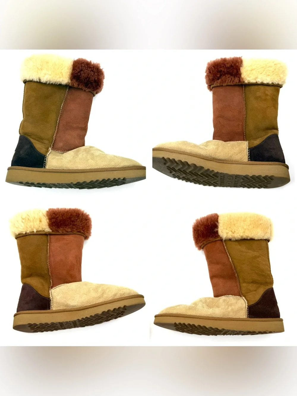 Ugg Australia Classic Tall Boot 5818 Brown Colorblock Patchwork Vintage 2000s